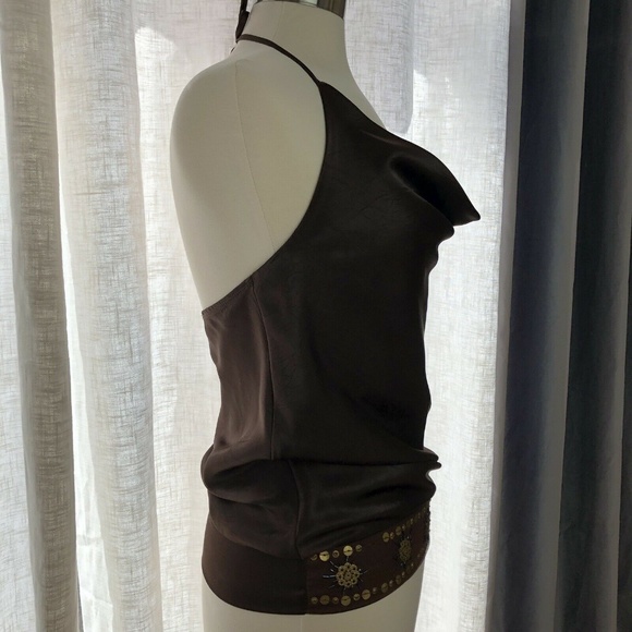 NWT S/M Boho Chic Halter Top Beaded Waistband Flaw - Picture 4 of 8
